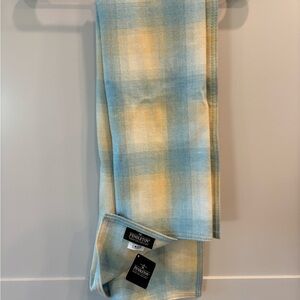 NWT - Pendleton Pastel Plaid Wool Crib Blanket